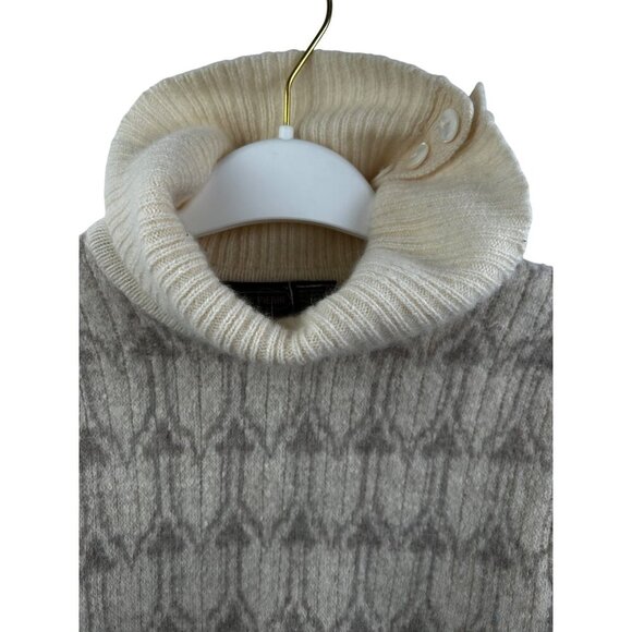Jeanne Pierre Petites Beige Wool Blend Sweater w/Patterned Knit&Button Details S - Picture 8 of 11
